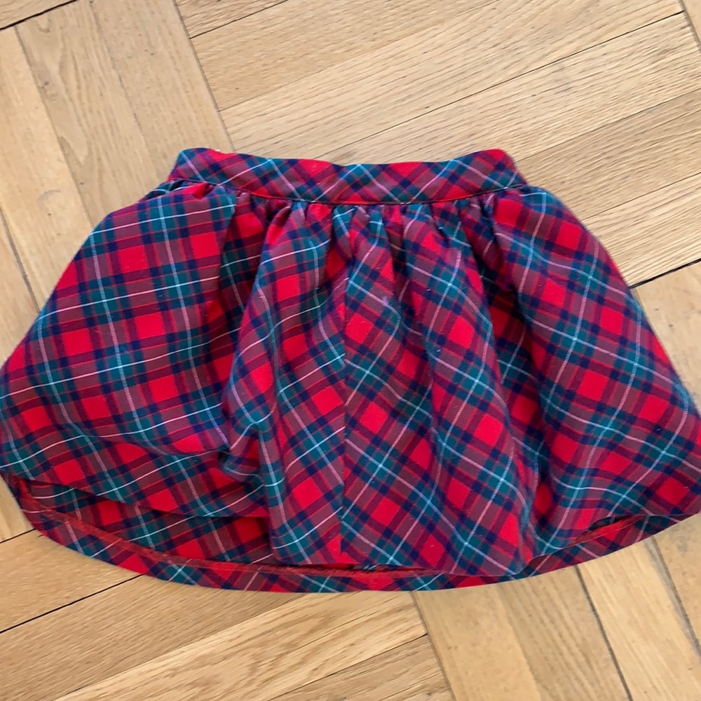 Red plaid skirt